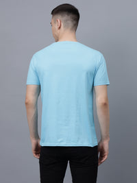 Men's Cotton T Shirt | Round Neck T Shirt | Round Neck Half Sleeve T shirt-Sky blue