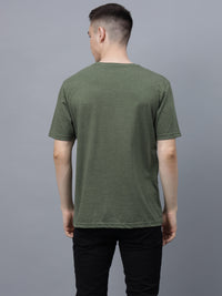 Men's Cotton T Shirt | Round Neck T Shirt | Round Neck Half Sleeve T shirt-Green melange