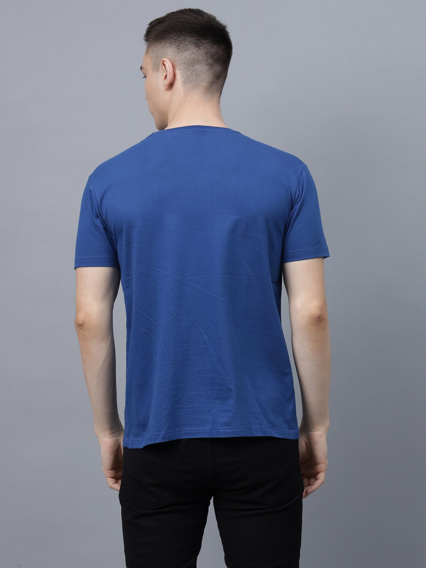 Men's Cotton T Shirt | Round Neck T Shirt | Round Neck Half Sleeve T shirt-Royal Blue