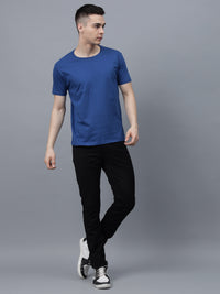 Men's Cotton T Shirt | Round Neck T Shirt | Round Neck Half Sleeve T shirt-Royal Blue