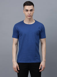 Men's Cotton T Shirt | Round Neck T Shirt | Round Neck Half Sleeve T shirt-Royal Blue