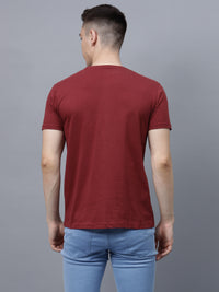 Men's Cotton T Shirt | Round Neck T Shirt | Round Neck Half Sleeve T shirt-Maroon