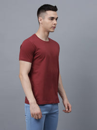 Men's Cotton T Shirt | Round Neck T Shirt | Round Neck Half Sleeve T shirt-Maroon