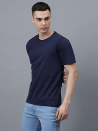 Men's Cotton T Shirt | Round Neck T Shirt | Round Neck Half Sleeve T shirt-Navy blue