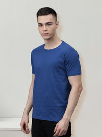 Men's Cotton T Shirt | Round Neck T Shirt | Round Neck Half Sleeve T shirt-Royal Blue