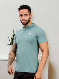 Men's Regular Fit Polo T-Shirt | Polo Plain Half Sleeve Casual T-Shirt | Polo T-Shirt for Men - Ice Blue