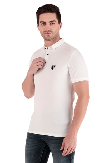 Men's Regular Fit Polo T-Shirt | Polo Plain T-Shirt | Half Sleeve | Casual T-Shirt for Men[PL02]- White