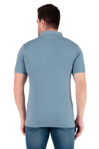 Men's Regular Fit Polo T-Shirt | Polo Plain T-Shirt | Half Sleeve | Casual T-Shirt for Men[PL02] - Dark Sky Blue