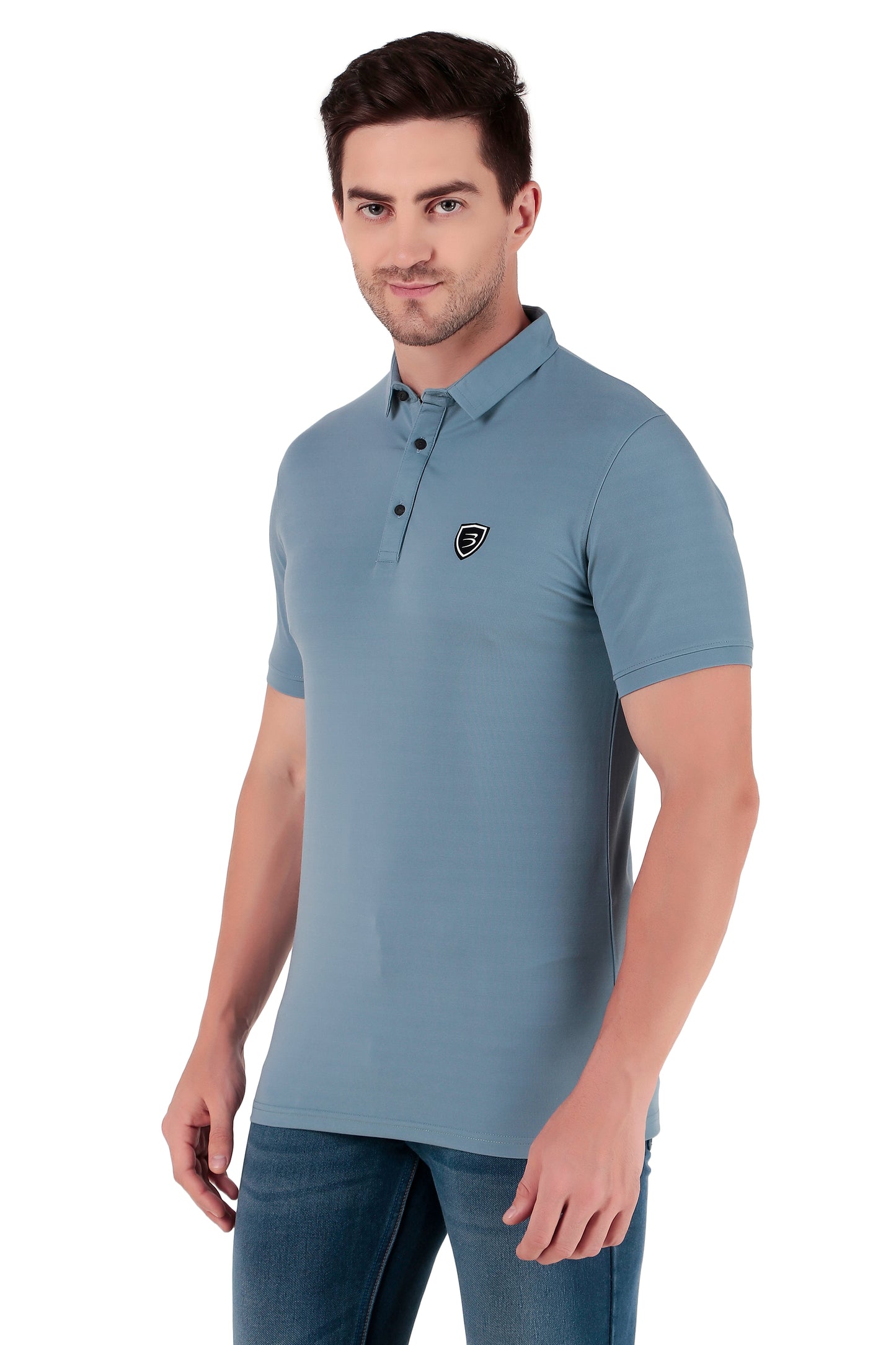 Men's Regular Fit Polo T-Shirt | Polo Plain T-Shirt | Half Sleeve | Casual T-Shirt for Men[PL02] - Dark Sky Blue