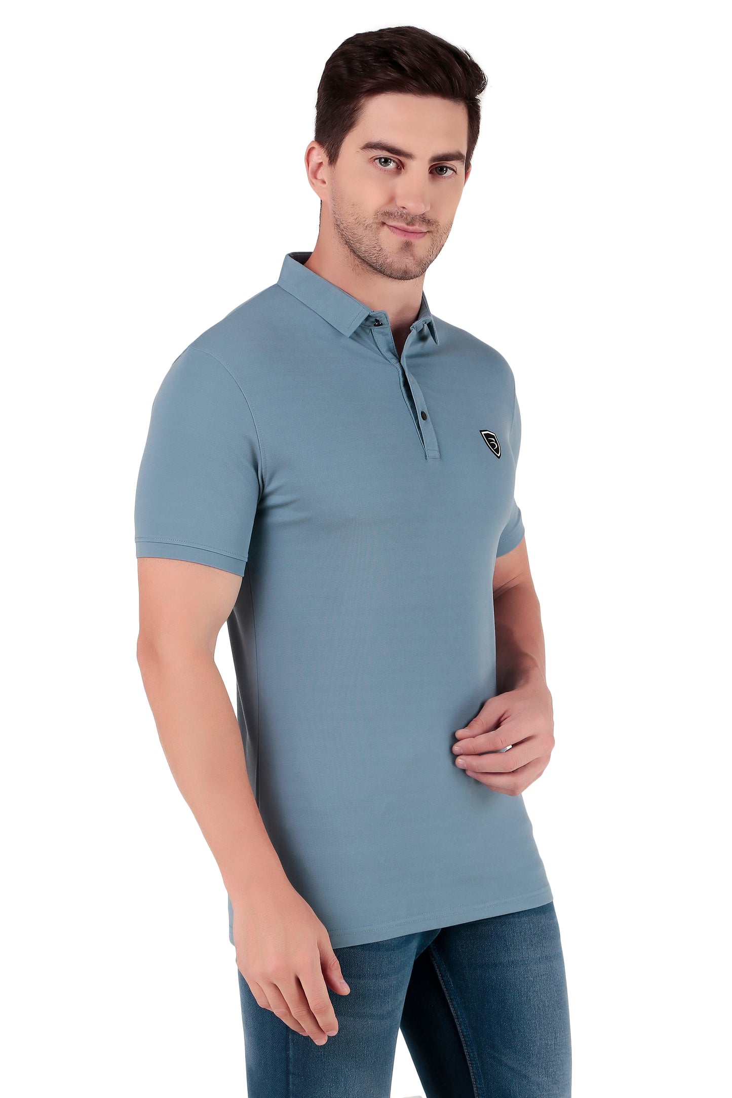 Men's Regular Fit Polo T-Shirt | Polo Plain T-Shirt | Half Sleeve | Casual T-Shirt for Men[PL02] - Dark Sky Blue