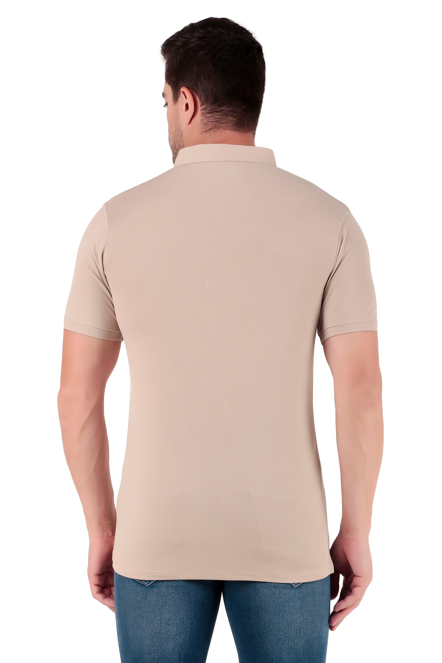 Men's Regular Fit Polo T-Shirt | Polo Plain T-Shirt | Half Sleeve | Casual T-Shirt for Men[PL02] - Beige