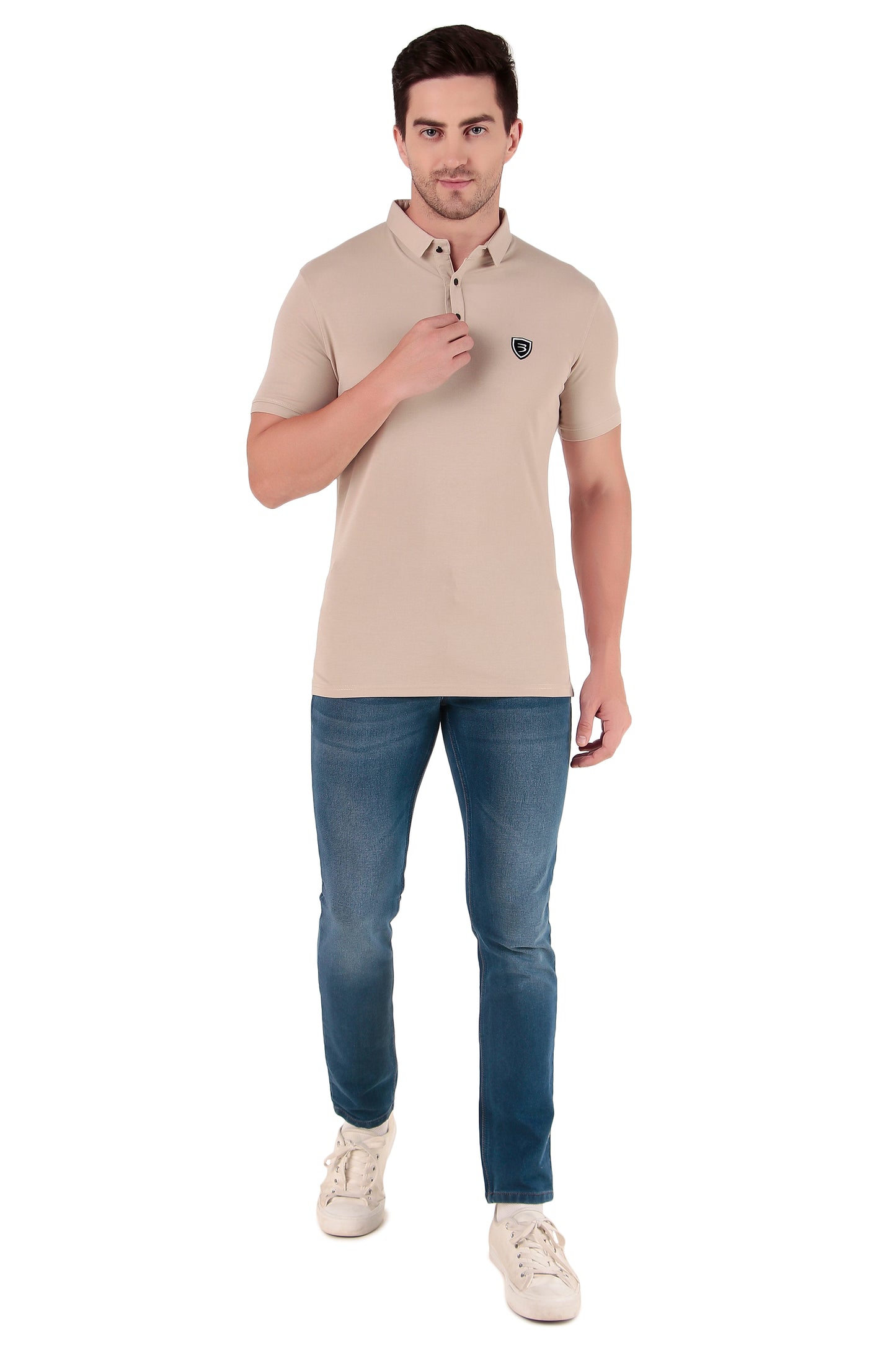 Men's Regular Fit Polo T-Shirt | Polo Plain T-Shirt | Half Sleeve | Casual T-Shirt for Men[PL02] - Beige