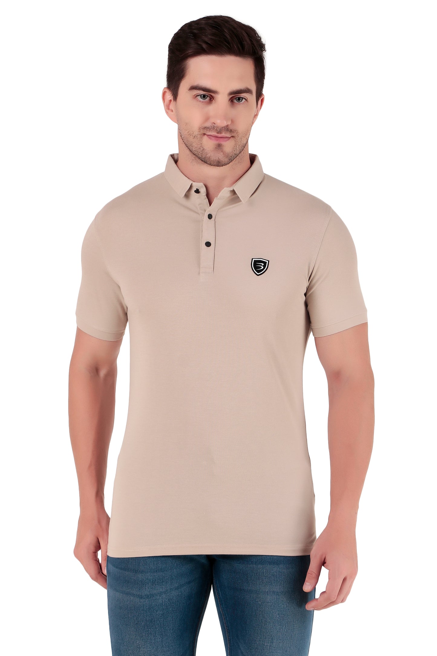 Men's Regular Fit Polo T-Shirt | Polo Plain T-Shirt | Half Sleeve | Casual T-Shirt for Men[PL02] - Beige