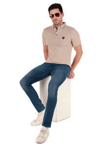 Men's Regular Fit Polo T-Shirt | Polo Plain T-Shirt | Half Sleeve | Casual T-Shirt for Men[PL02] - Beige