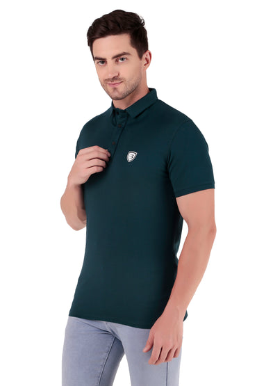 Men's Regular Fit Polo T-Shirt | Polo Plain T-Shirt | Half Sleeve | Casual T-Shirt for Men[PL02] - Pine Green