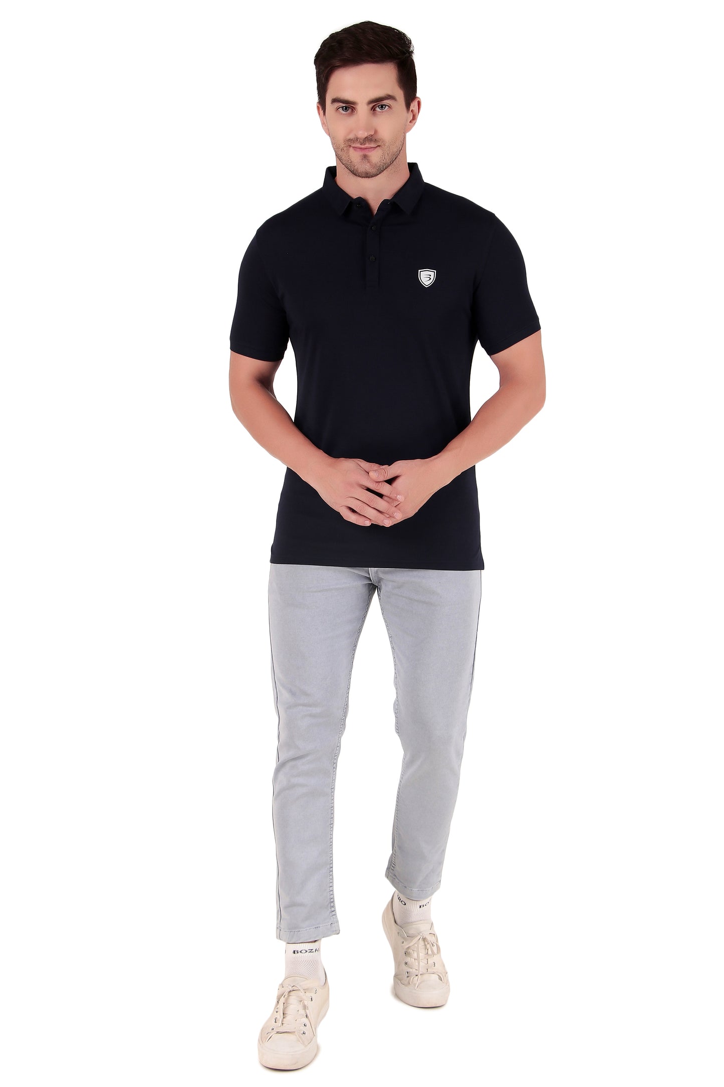 Men's Regular Fit Polo T-Shirt | Polo Plain T-Shirt | Half Sleeve | Casual T-Shirt for Men[PL02] - Navy Blue