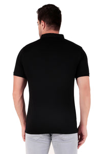 Men's Regular Fit Polo T-Shirt | Polo Plain T-Shirt | Half Sleeve | Casual T-Shirt for Men[PL02]- Black