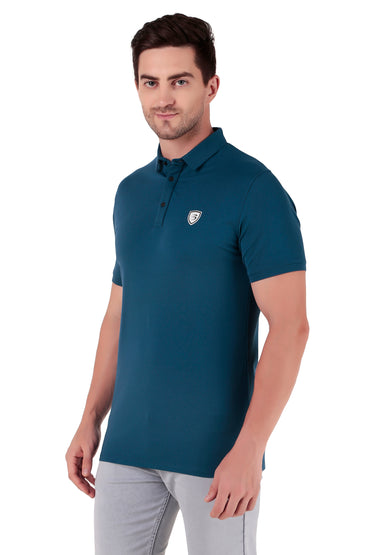 Men's Regular Fit Polo T-Shirt | Polo Plain T-Shirt | Half Sleeve | Casual T-Shirt for Men[PL02] - Petrol Blue