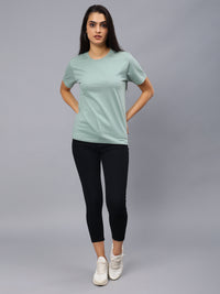 Women's Cotton T Shirt | Round Neck T Shirt | Round Neck Half Sleeve T shirt-Mint Green