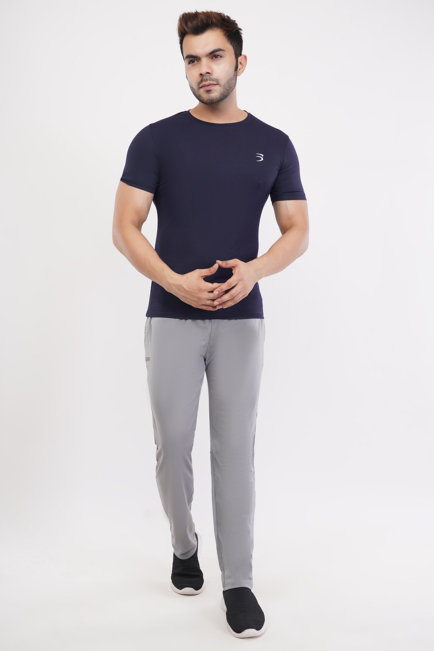 Men's Round Neck T-Shirt | Half Sleeve | Solid Regular Fit T-Shirt For Men(RN08)- Navy Blue