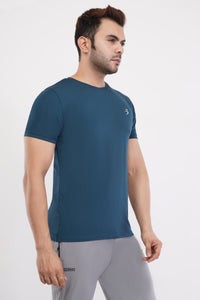 Men's Round Neck T-Shirt | Half Sleeve | Solid Regular Fit T-Shirt For Men(RN08)-Pine Green