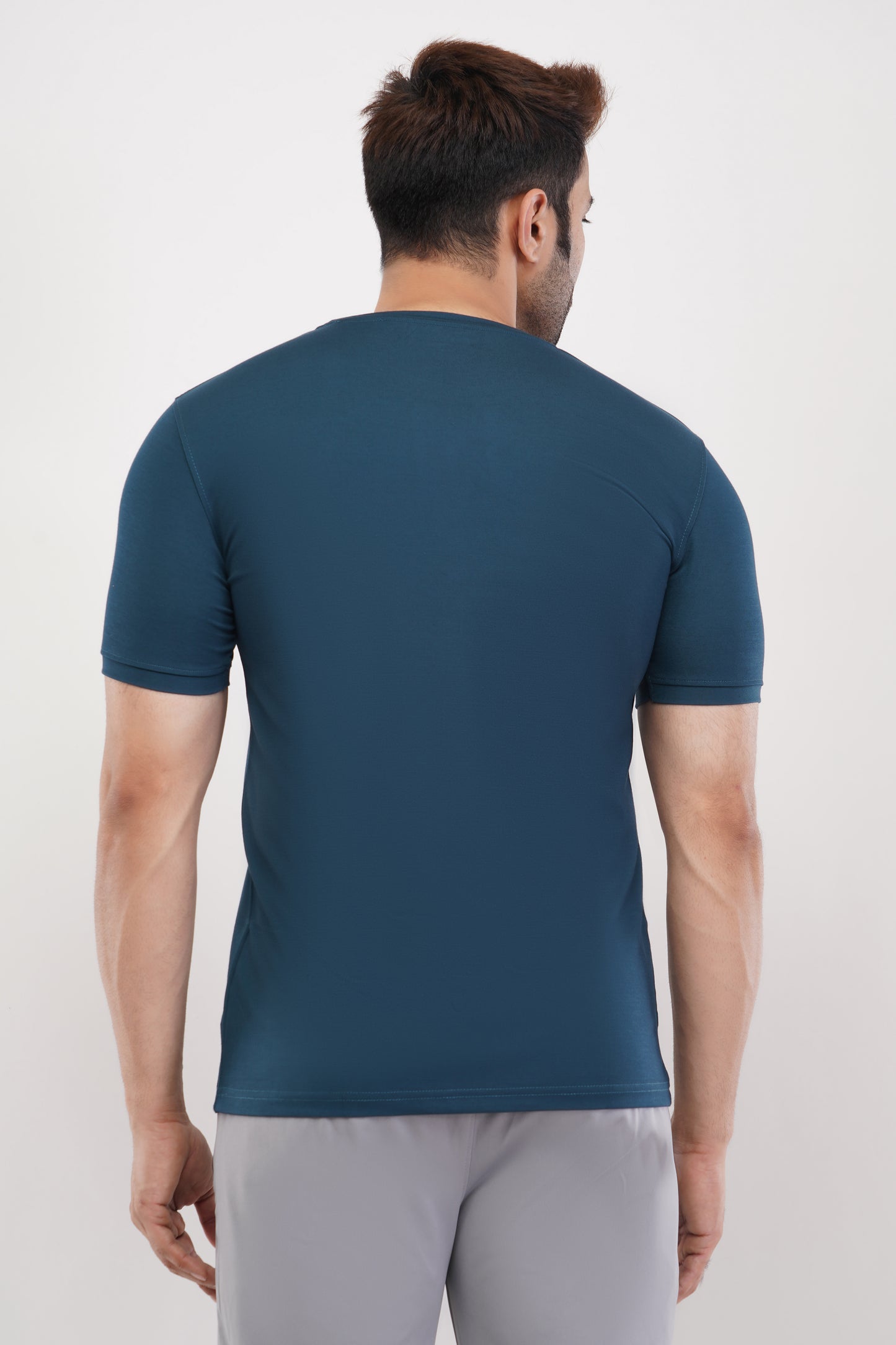 Men's Round Neck T-Shirt | Half Sleeve | Solid Regular Fit T-Shirt For Men(RN08)-Pine Green