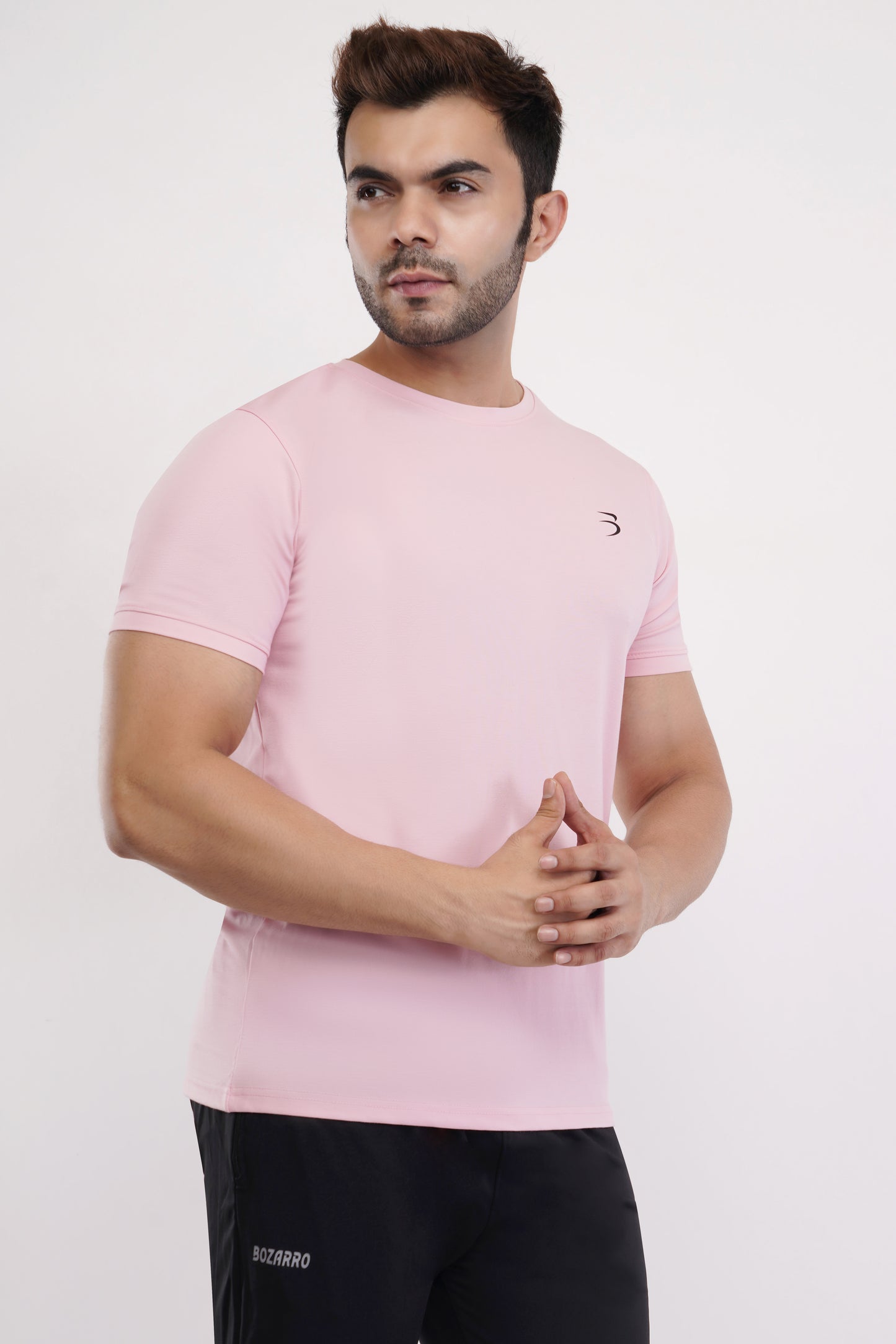 Men's Round Neck T-Shirt | Half Sleeve | Solid Regular Fit T-Shirt For Men(RN08)-Pink