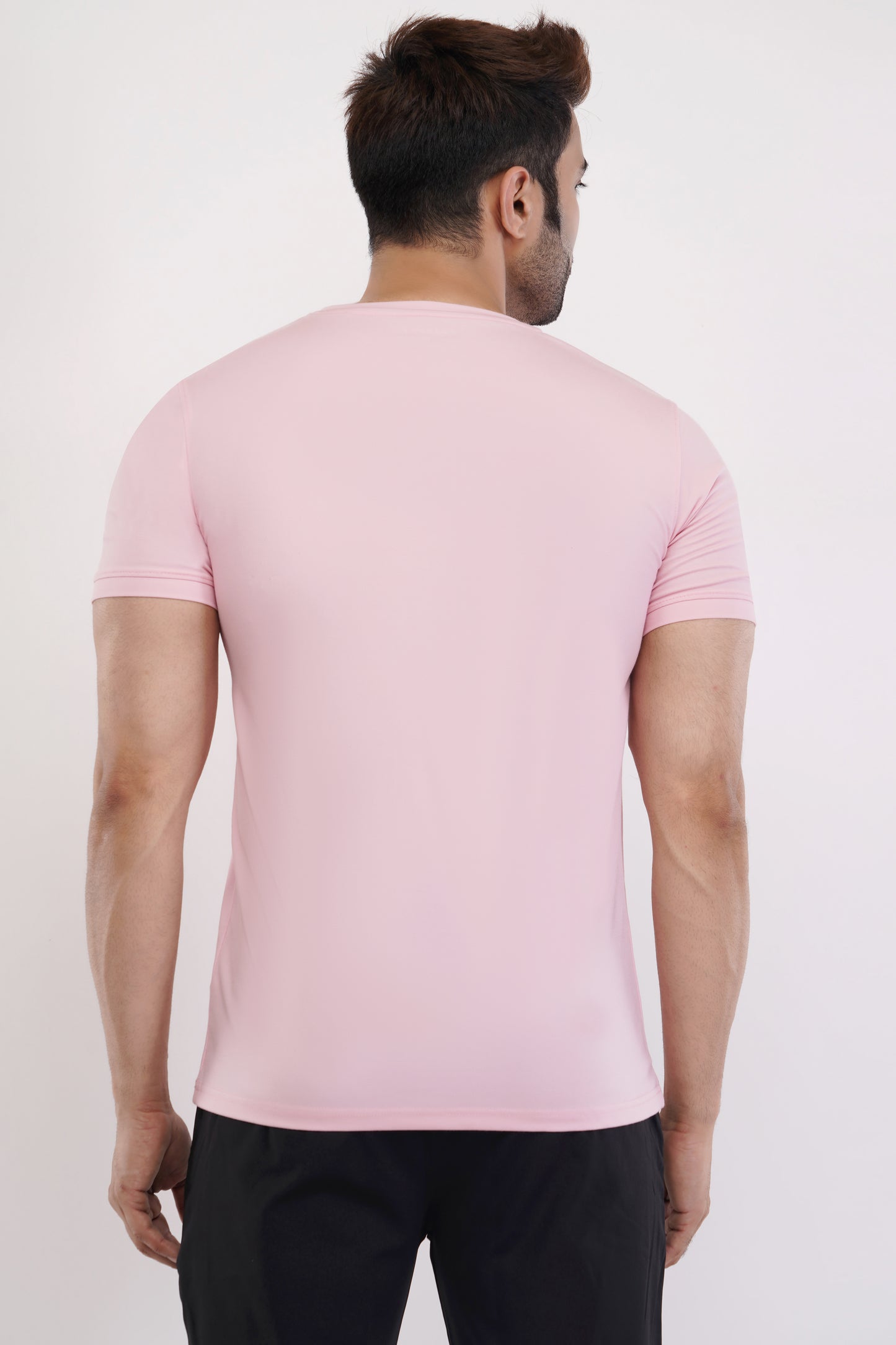 Men's Round Neck T-Shirt | Half Sleeve | Solid Regular Fit T-Shirt For Men(RN08)-Pink