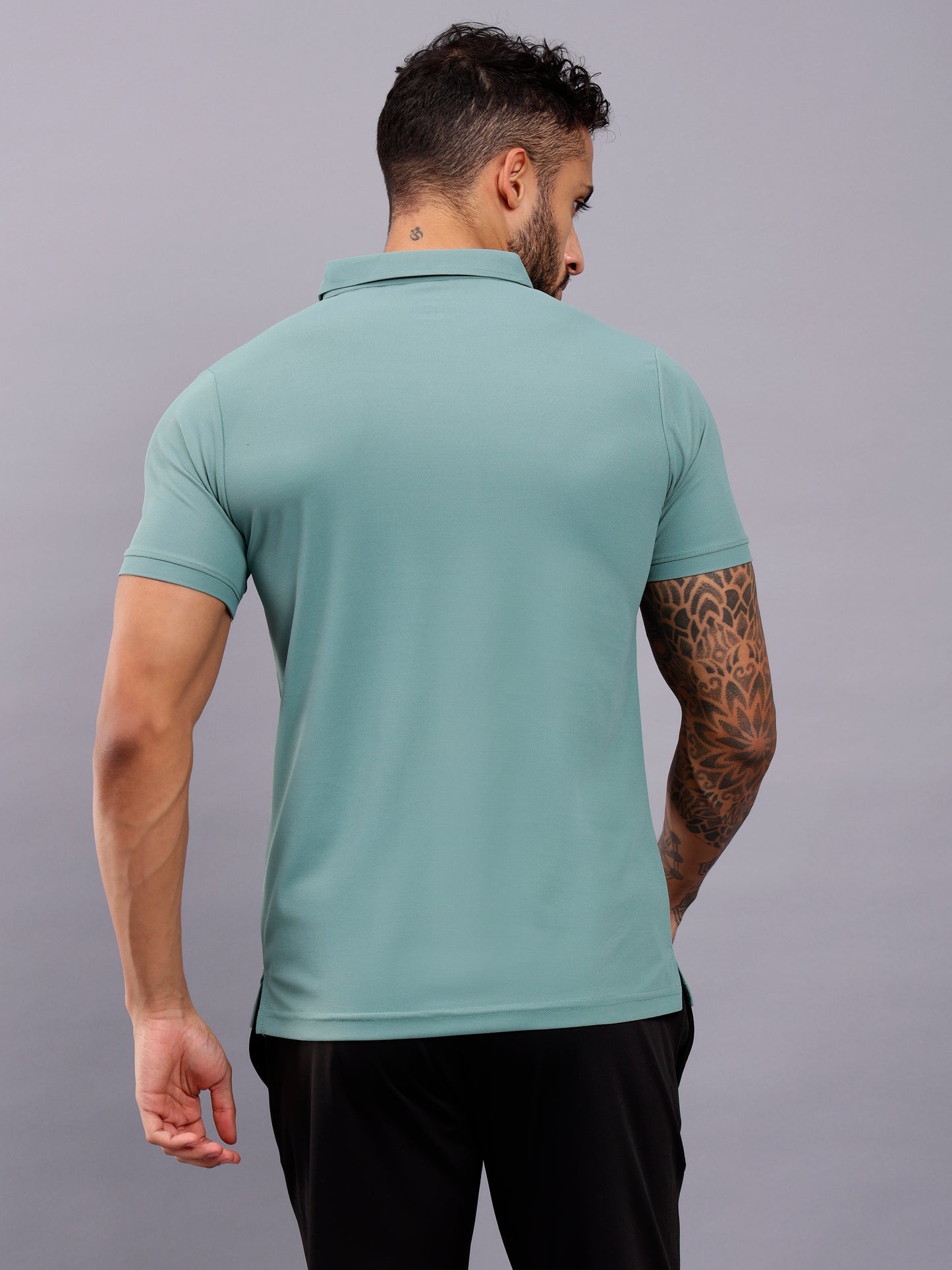 Men's Regular Fit Polo T-Shirt | Polo Plain Half Sleeve Casual T-Shirt | Polo T-Shirt for Men - Ice Blue