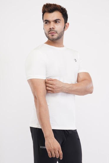 Men's Round Neck T-Shirt | Half Sleeve | Solid Regular Fit T-Shirt For Men(RN08)-White