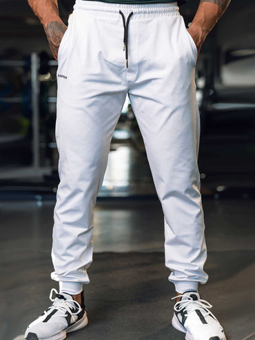 Men's Regular Fit Running Track Pants | Slim Fit Track Pants | Super Stretchable Track Pant for Men - White