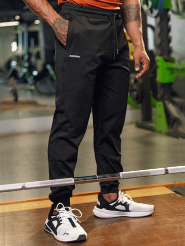 Men's Regular Fit Running Track Pants | Slim Fit Track Pants | Super Stretchable Track Pant for Men - Black
